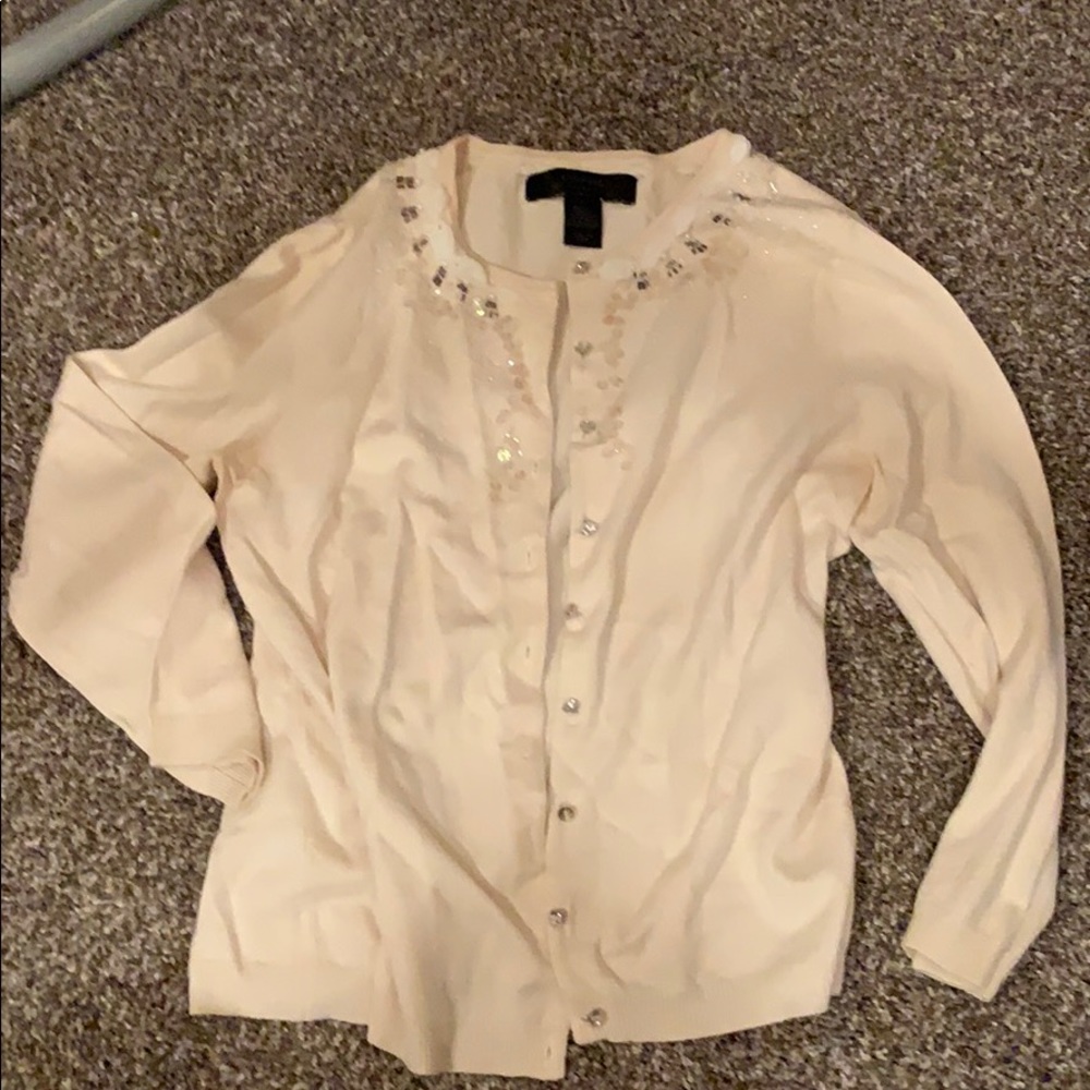 White Cardigan sequin detail